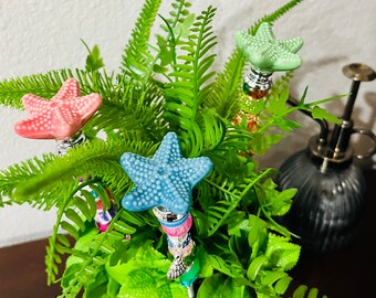 Starfish Garden Stake, Teacher Appreciation Gift, Get Well Plant Gift, Beaded Plant Stake