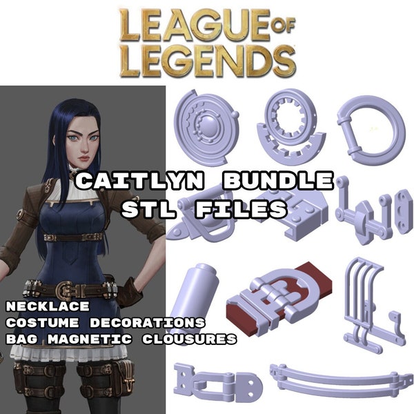 Caitlyn Bundle (Videogame skin) - STL FILES (LOL)