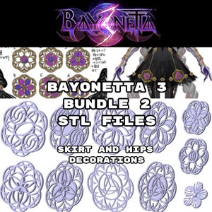 Bayonetta 3 - decorazioni gonna - FILE STL 3D