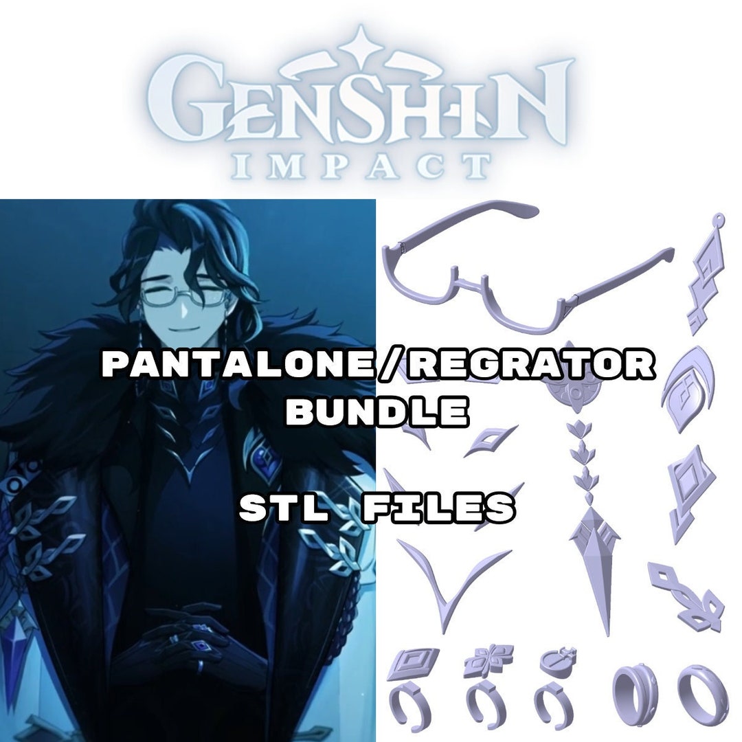 Harbinger Pantalone cosplay costume accessories from Genshin Impact cosplay  stl files pack