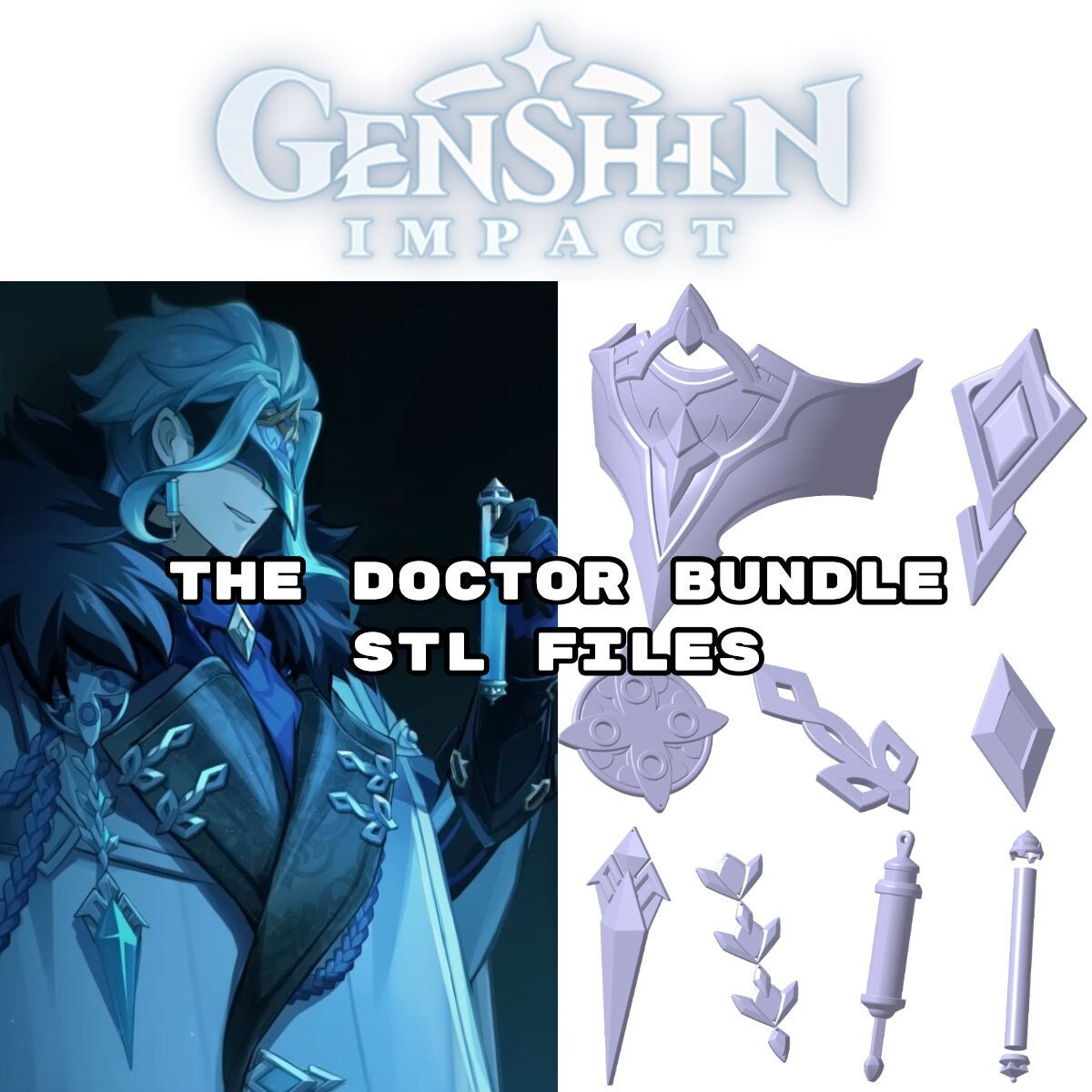 Il Dottore / the Doctor Bundle 3D FILES STL genshin Impact Etsy Australia