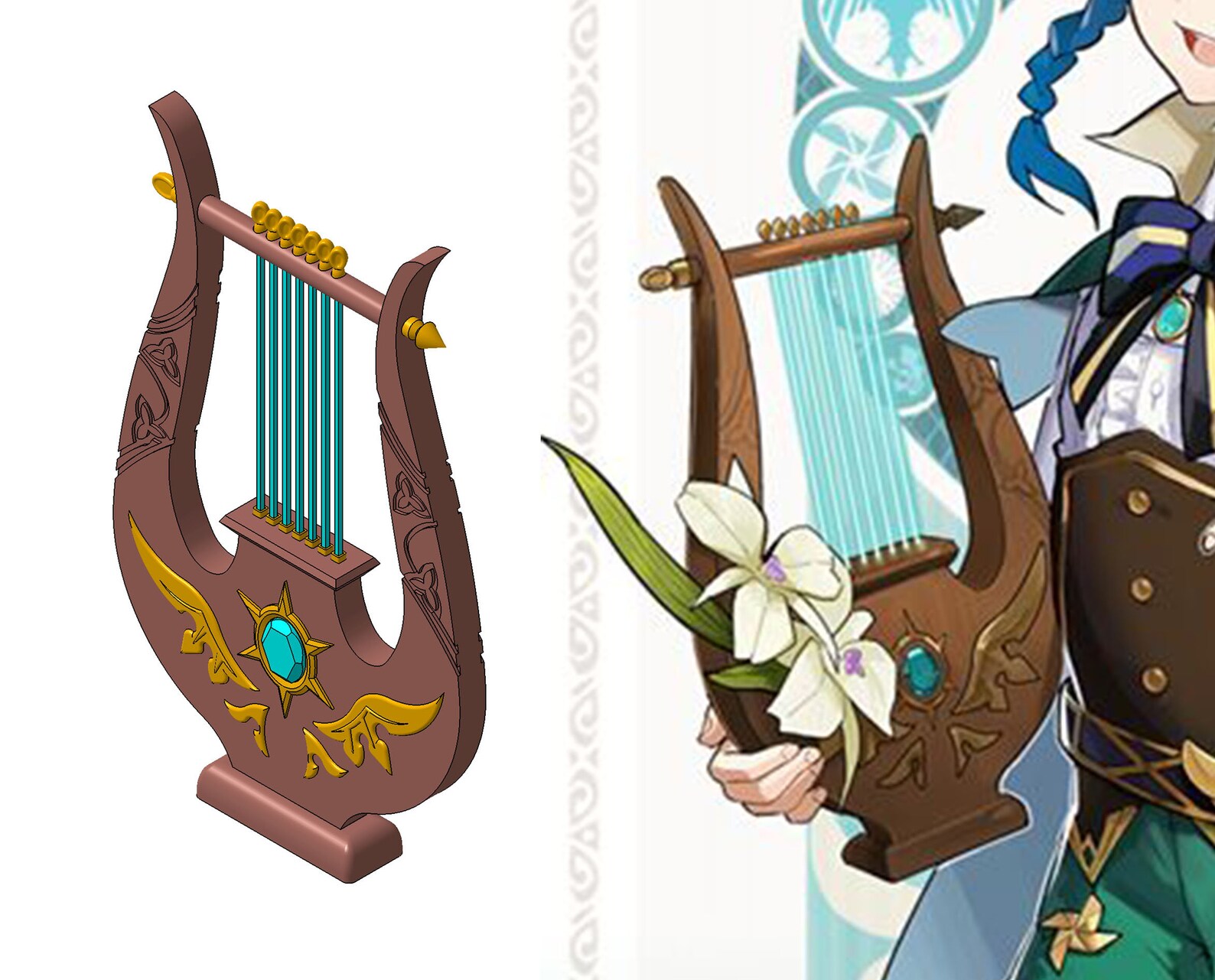 Venti's Harp Genshin Impact Etsy