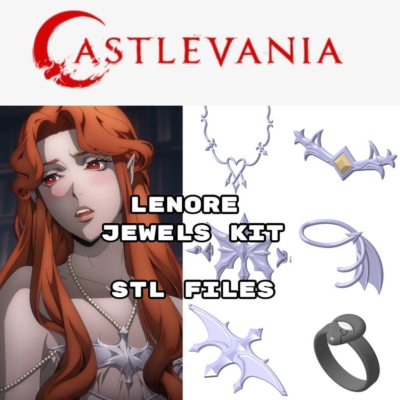 Lenore JEWEL PACK STL - 3D files - Castlevania Lenore JEWEL PACK STL - 3D files - Castlevania