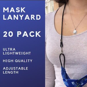 Great for Travel Face Mask Lanyard 3 pack Multipack Bulk Lightweight Adjustable Face Mask Cord MaskKeeper image 2