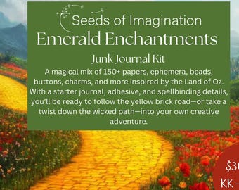 Kit diario di cianfrusaglie Emerald Enchantments: oltre 150 effimeri vintage e diario di avvio