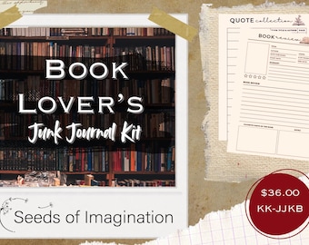 Kit per diario di scarto per amanti dei libri: oltre 150 oggetti vintage e diario di avvio