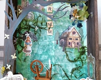 Diorama delle fiabe dei fratelli Grimm: Cenerentola, Biancaneve e altro ancora