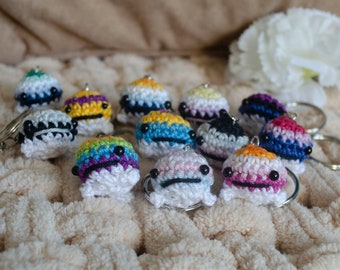 Pride Whale Keychain mlm gay trans lesbian bisexual intersex genderfluid pansexual nonbinary enby asexual aromantic aroace