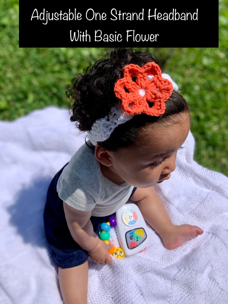 Multi Pink Colored Handmade Crochet Headband with Flower