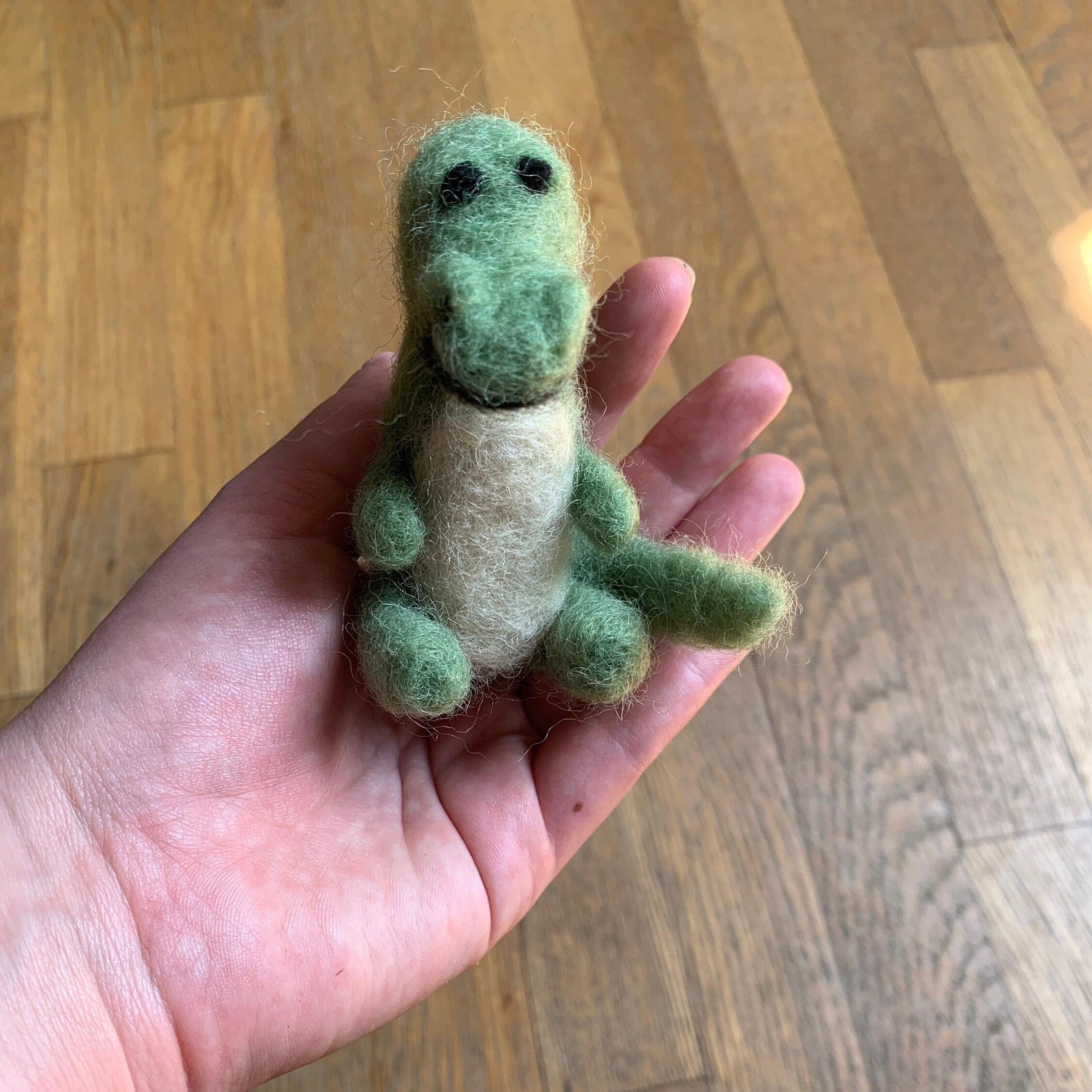 Needle Felted Alligator Figurine Decoration