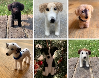 Custom Needle Felted Dog - Own a Miniature Version of your Pet! Ornament option available