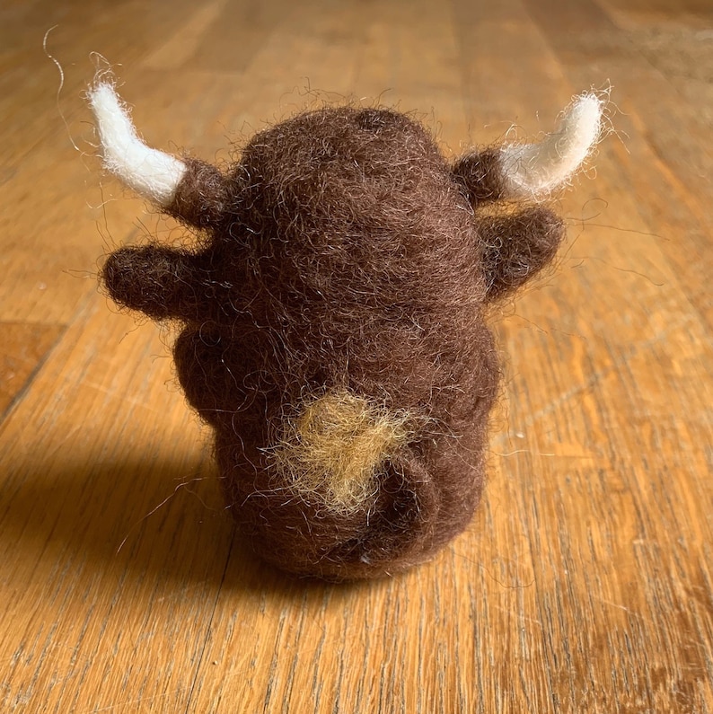 Wool Bull Figurine- Durham Bull Wooly the Bull Needle Felted Bull Wool City Felts Mascot