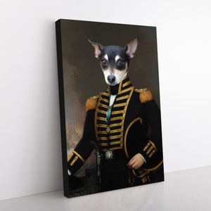 Custom Pet Canvas And Poster Prints,Pirate Pet Portrait,Digital Oil Painting,Portrait Painting From Photo,Pet lover,Funny Art, Astronaut Pet