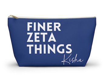 Bolsa de maquillaje Sigma Zeta Phi Beta personalizada, bolsa Zeta, regalo Zeta más fino, bolsa de maquillaje, bolsa de viaje, bolsa de viaje, bolsa de accesorios Zeta