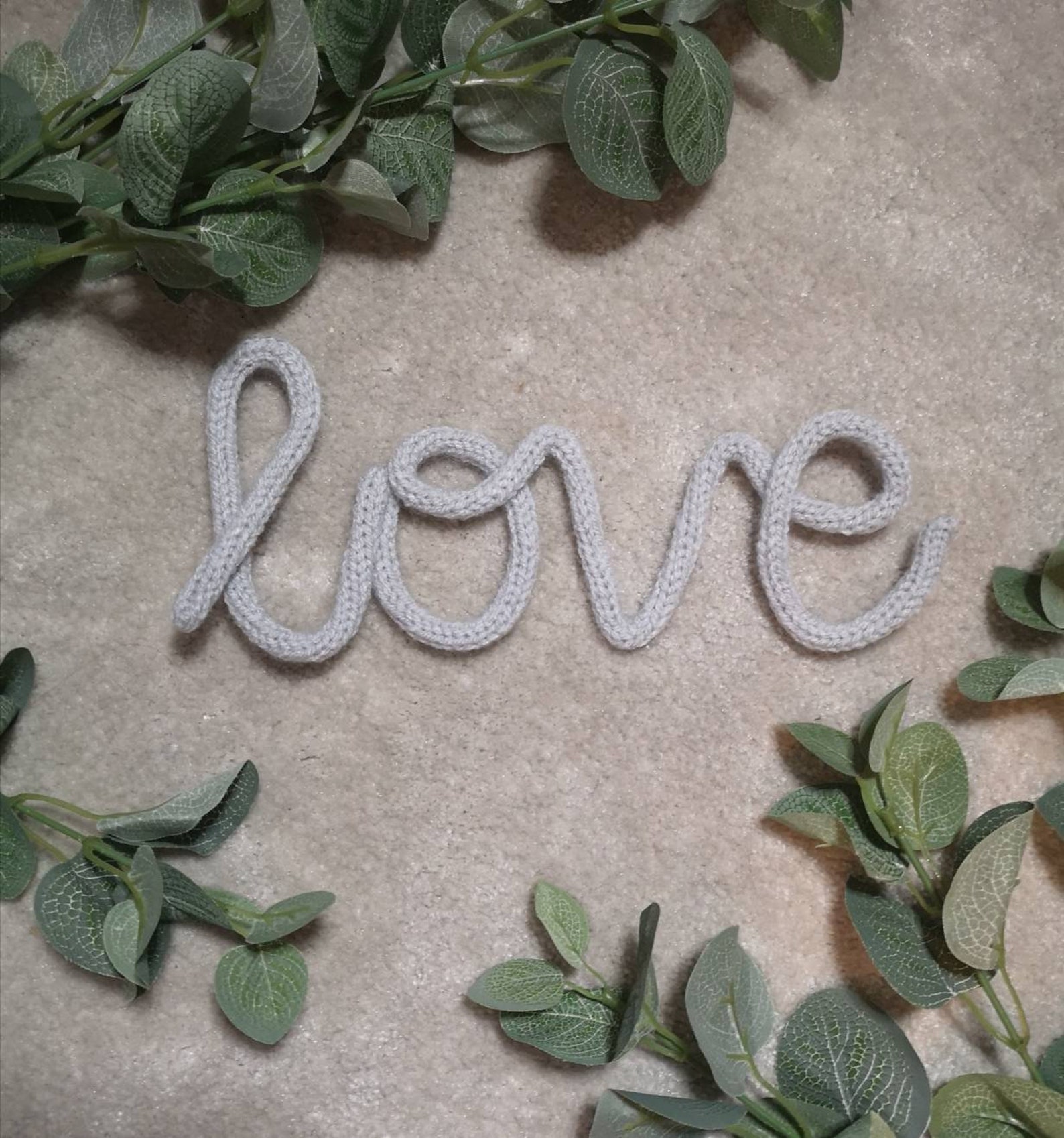 Knitted wire words wool wall decor children's nursery Etsy