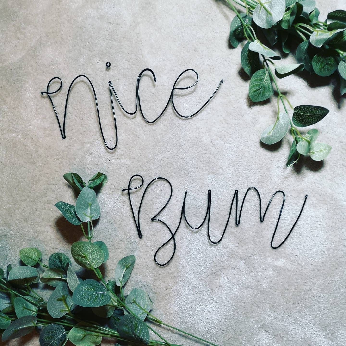 Nice Bum Wire Words for Bathroom Wall Large Wire Writing - Etsy UK