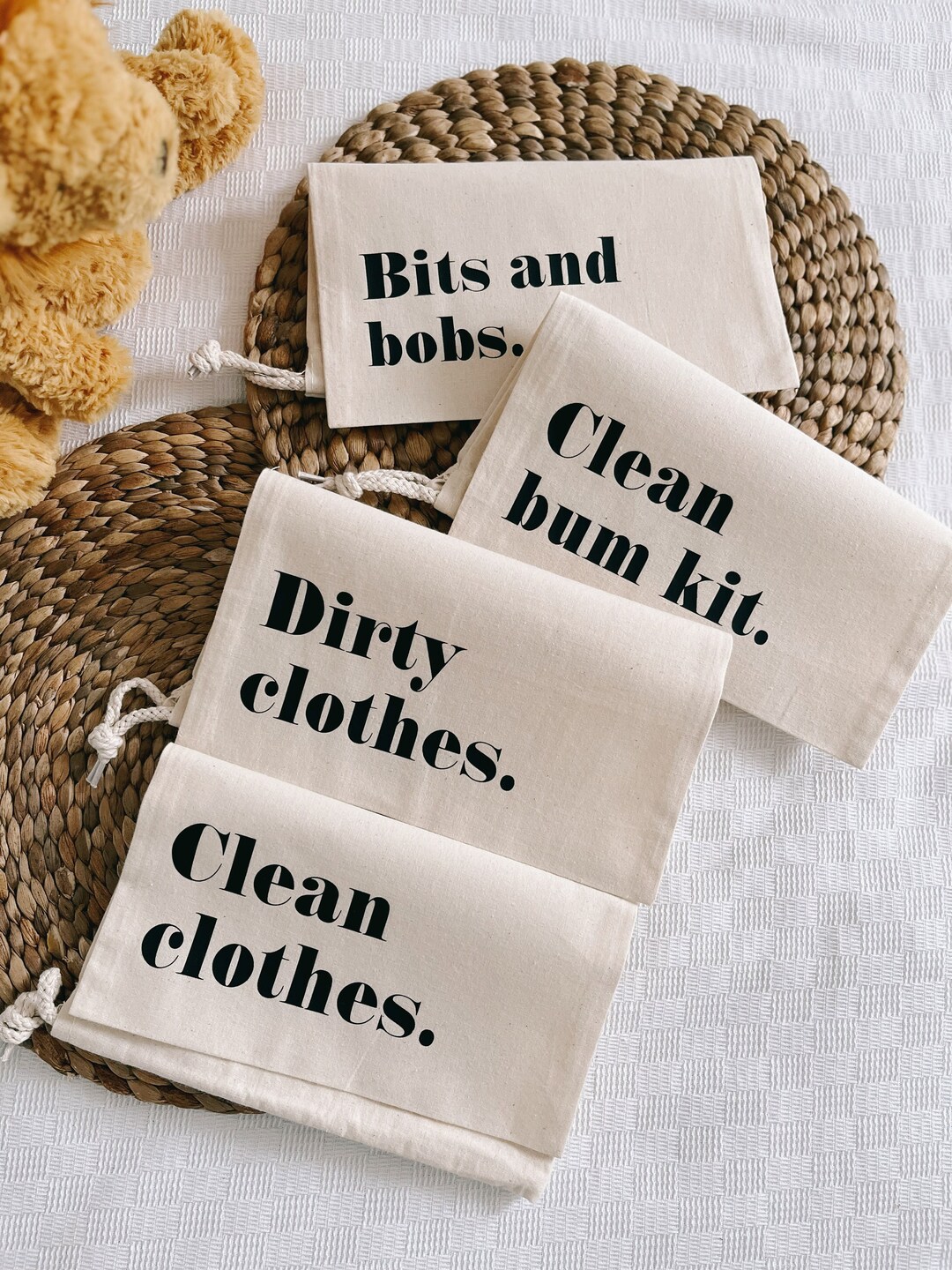 Nappy Bag Pouches X4/ Clean Bum Kit/ Changing Bag/ Changing Bag