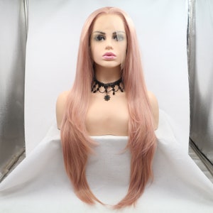 Pink Long Straight Lace Front Wig,Fashion Wig for Women
