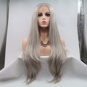 Grey Long Natural Lace Front Wig