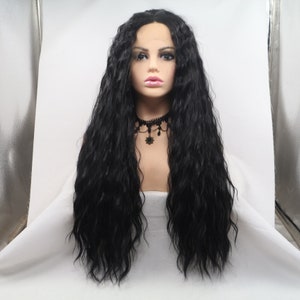 Long African Small Curl Black Lace Front Wig