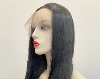 24 Inch Black Lace Front Wig Long Straight Wigs Realistic Ladies Women's Wig Natural Hair Wig Gift For Her
