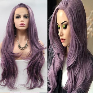 Purple Wavy Lace Front Wig