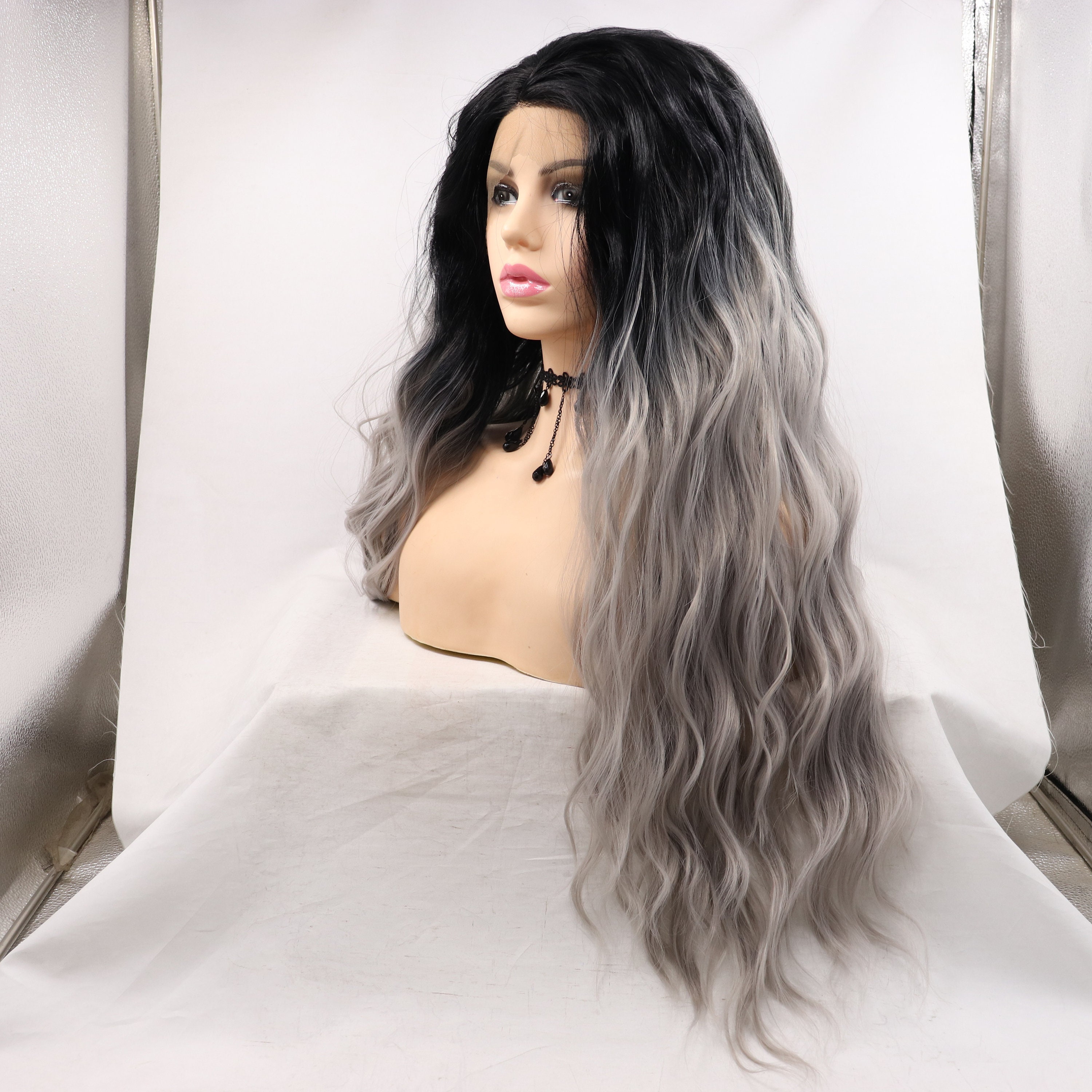 Black and Grey Ombre Women's Wig
