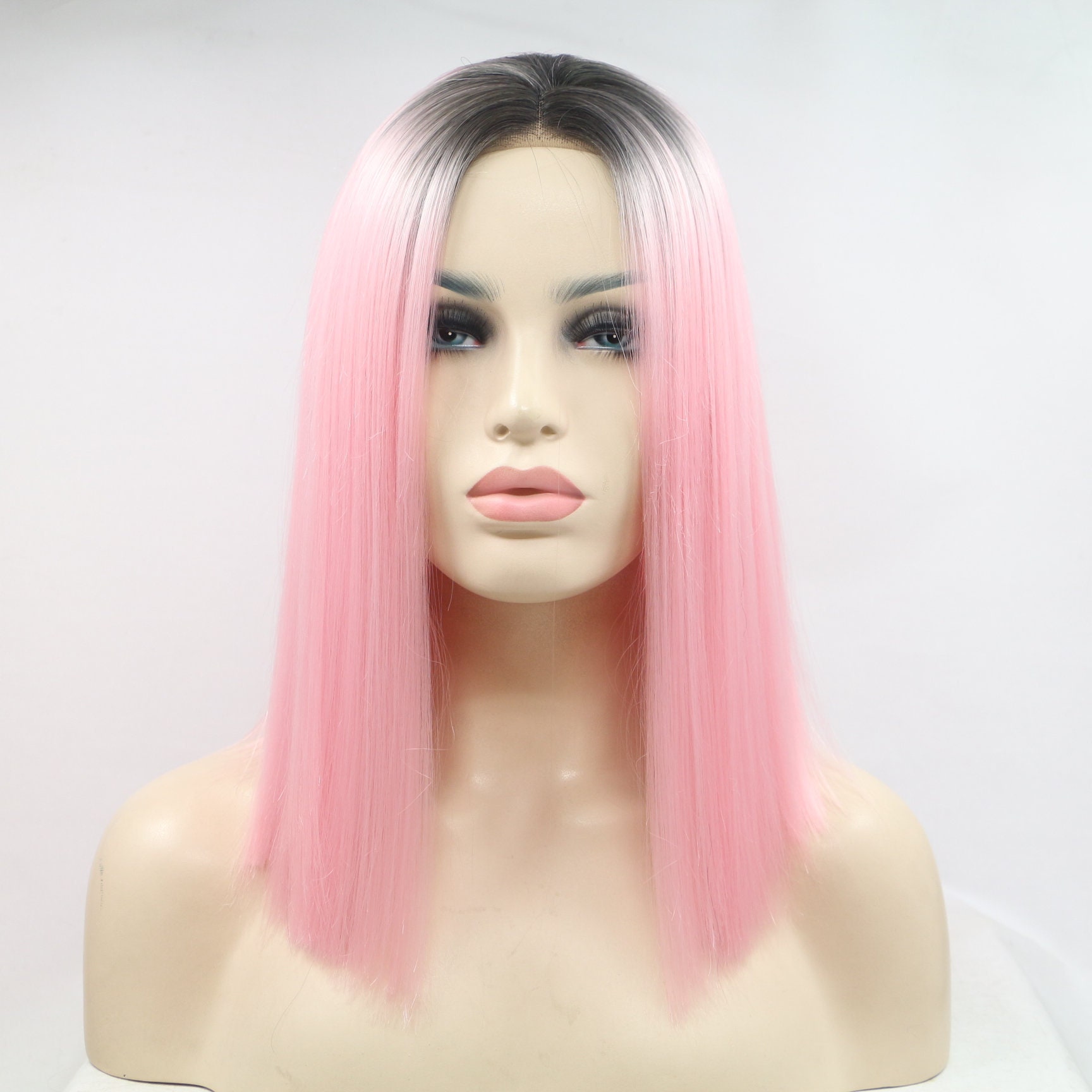Ombre Pink Beauty Wig 16-18 inches!! Shop SMILCO 16-Inch Synthetic Wig SM8115 for Ombre Black Pink main image 2