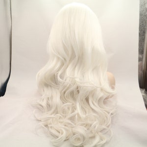 White Blonde Lace Front Wigs Long Loose Curl Wig Free Part - Etsy