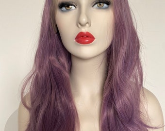 Free Part HD Lace Front Wig Purple Light Violet Long Wavy Wig Women's Natural Wigs Gift for her