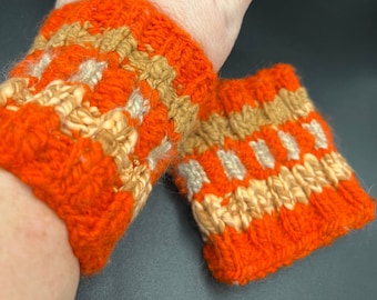 Hand Spun Wool Wrist Warmers