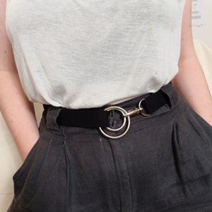 cinturón de doble anilla con cierre de broche/ 100% algodón/ largo ajustable/ unisex/ vegano imagen 2