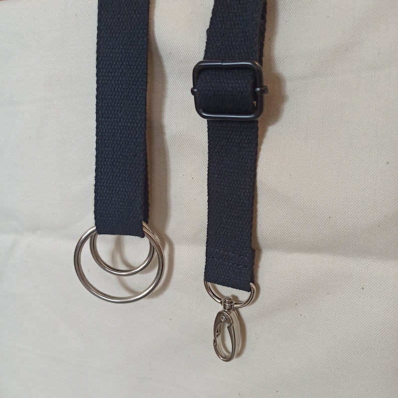 cinturón de doble anilla con cierre de broche/ 100% algodón/ largo ajustable/ unisex/ vegano imagen 4