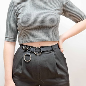 three rings belt with clasp closure/ 100% cotton/ adjustable length/ unisex/ vegan