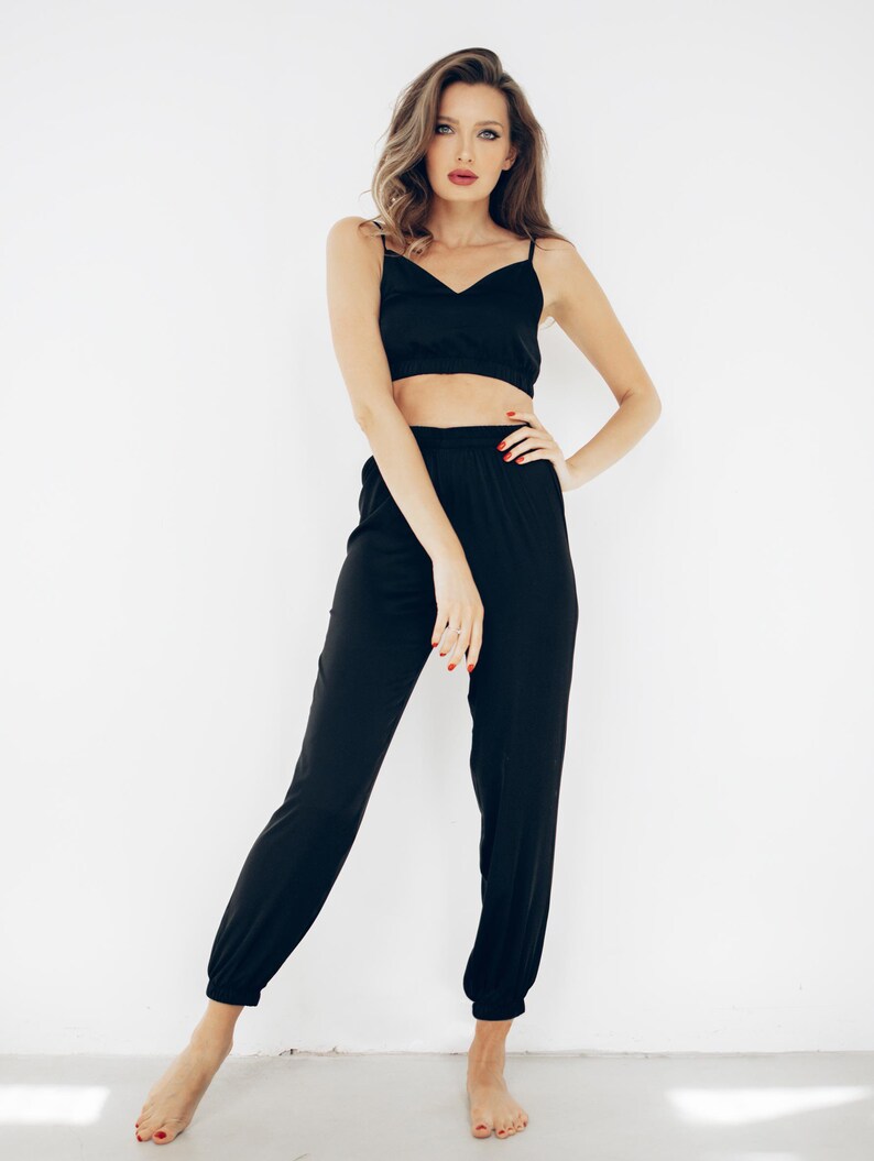 9 colors Pajama set with harem pants and crop top cute gift Etsy