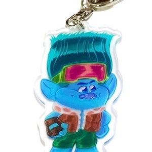 KEYCHAIN | Trolls Band Together | BroZone John Dory | 7cm, Clear Acrylic Charm, Double-sided | INTERNATIONAL Pre-order | Terrific Toons