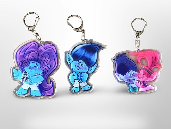 PREORDER Velvet and Veneer Acrylic Keychains Trolls Band Together READ  DESCRIPTION 