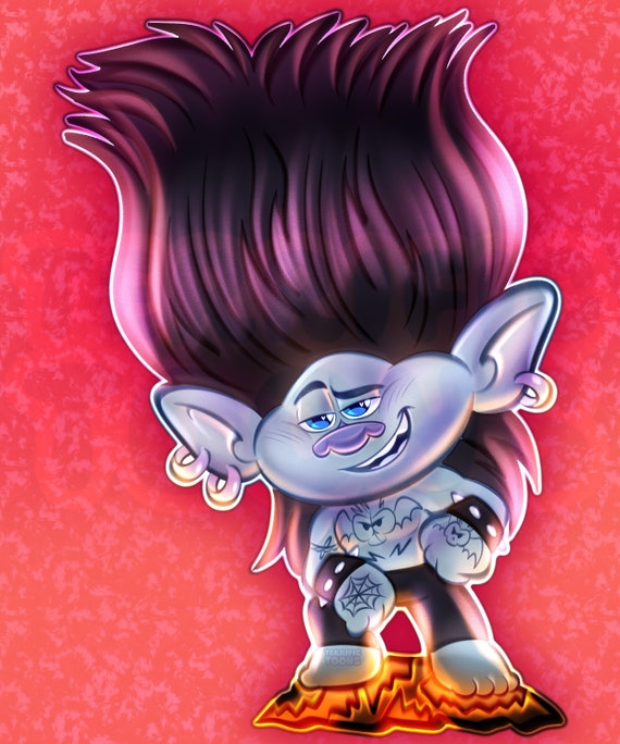 KEYCHAIN Trolls World Tour Rock Branch 7cm, Clear Acrylic