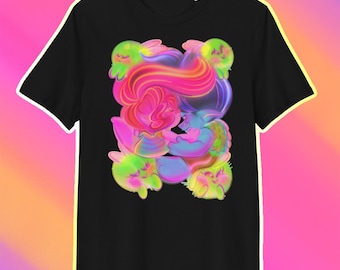 T-SHIRT (Adult) | DreamWorks Trolls | Glowbugs Broppy | 100% Cotton, Heat Transfer Print | International 2-3 Week Delivery | TerrificToons