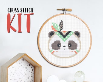 Boho Baby Panda Kreuzstichpackung