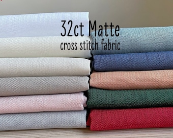 Cross Stitch Fabric 32ct Easy to stitch Even Weave Embroidery Fabric with linen look, 32 count polyester cotton Aida, FREE FAST delivery