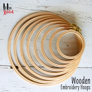 Wooden Embroidery Hoop, Nurge Beechwood Embroidery Ring, Circle frame for Cross stitch, Tapestry, Needlework, DIY Crafts, FREE FAST delivery