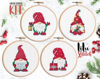 ハンドメイドクロスステッチ クリスマス クロスステッチパターン PDF サンタ・フェアリー・エルフ・ピクシー