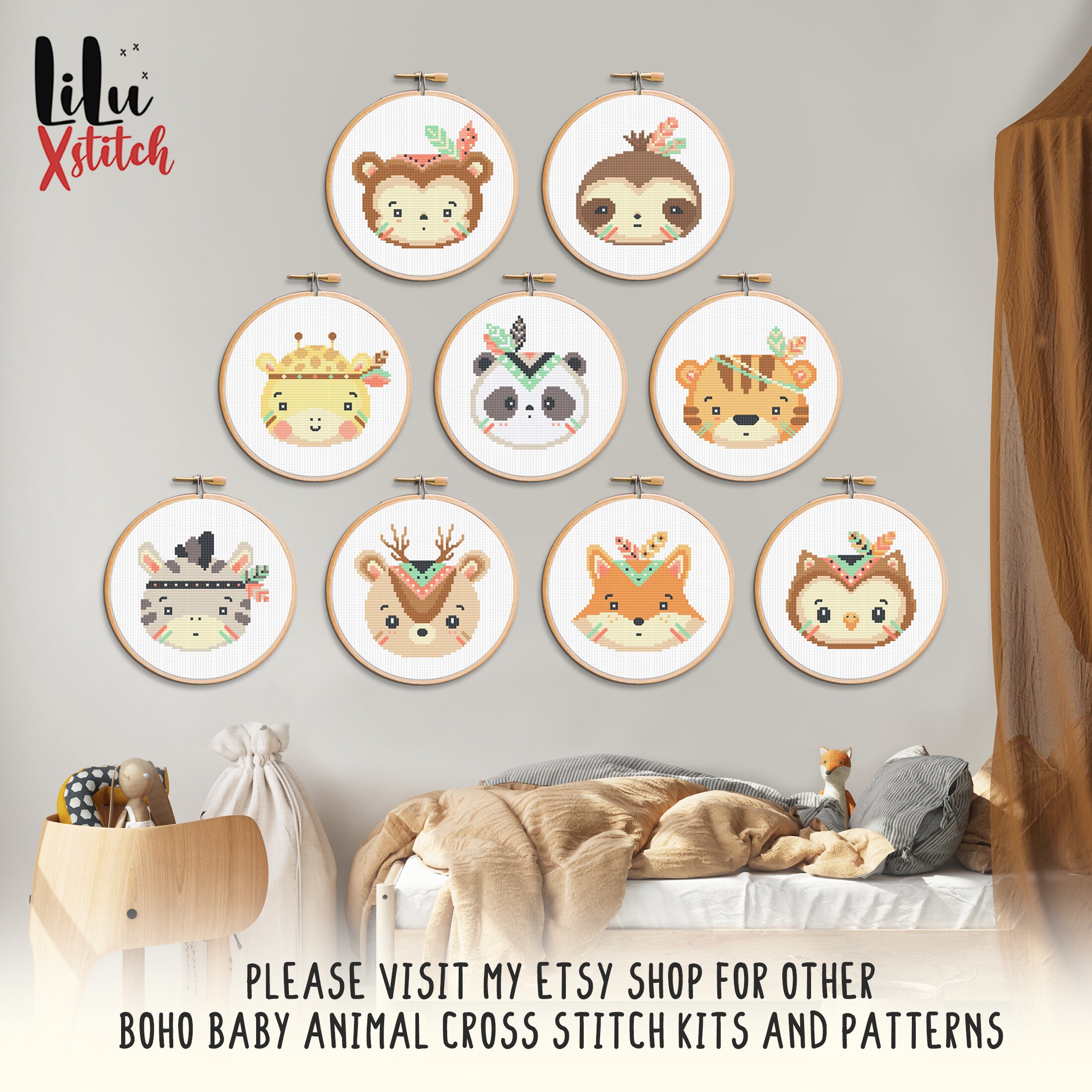 Cross Stitch KIT Boho Baby Zebra. DIY Cross-stitch for - Etsy