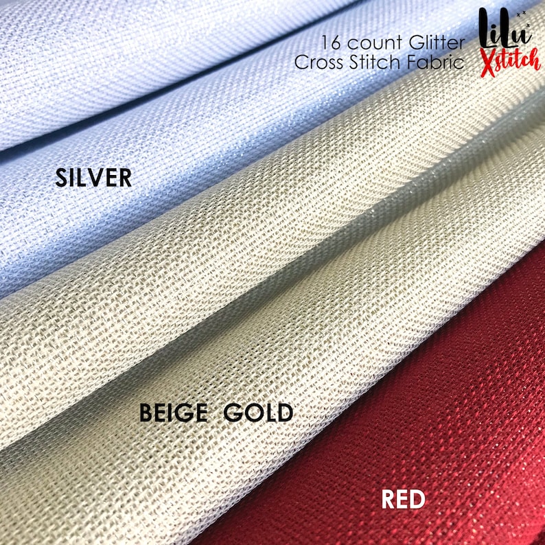 16ct Glitter Cross Stitch Fabric Sparkle Aida 16 Count Etsy