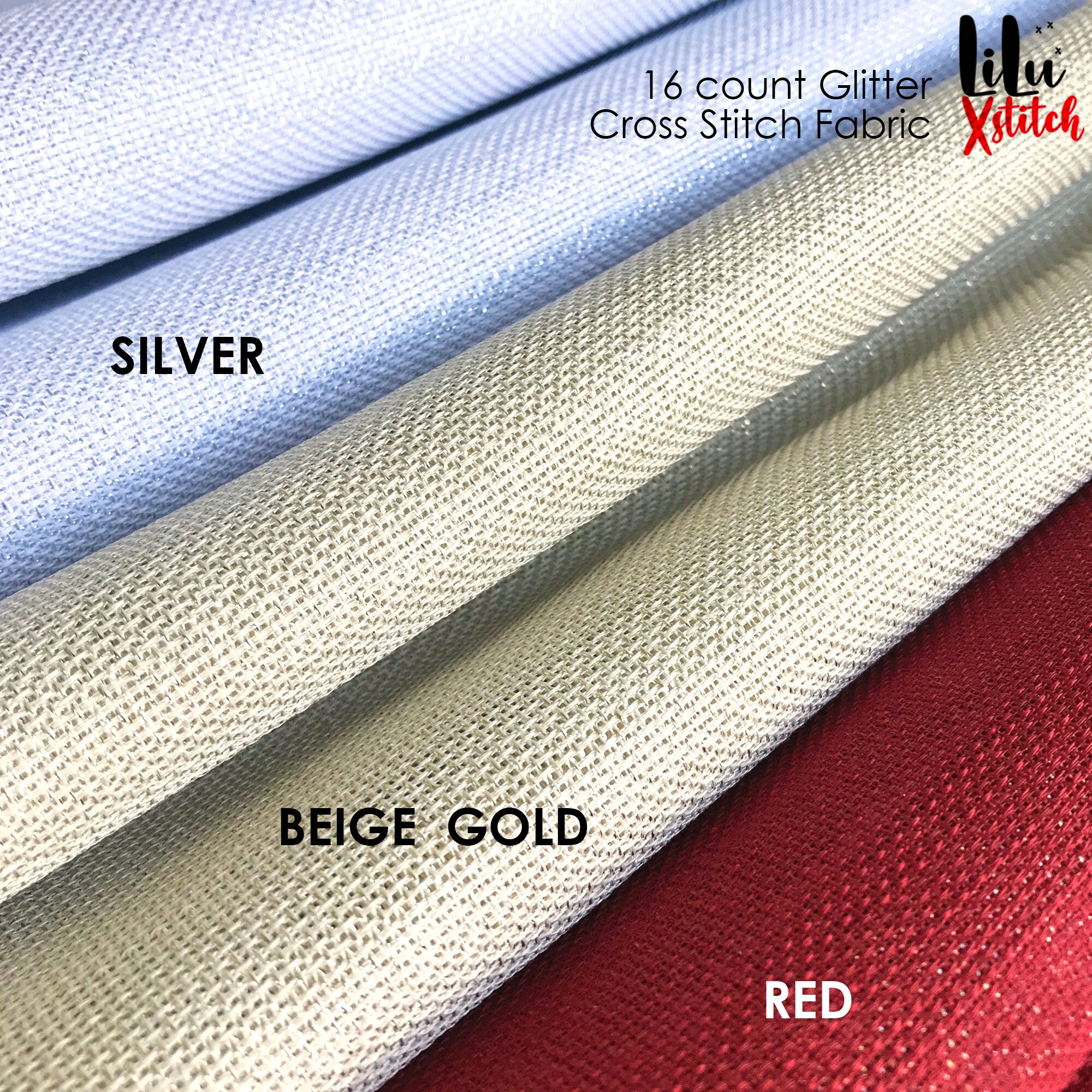16ct Glitter Cross Stitch Fabric Sparkle Aida 16 Count Etsy UK