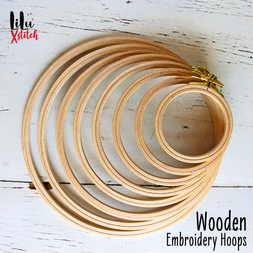 Nurge High Quality Screwless Wooden Embroidery Hoops 16 Sizes & 2 Widths  Smooth Beech Wood 