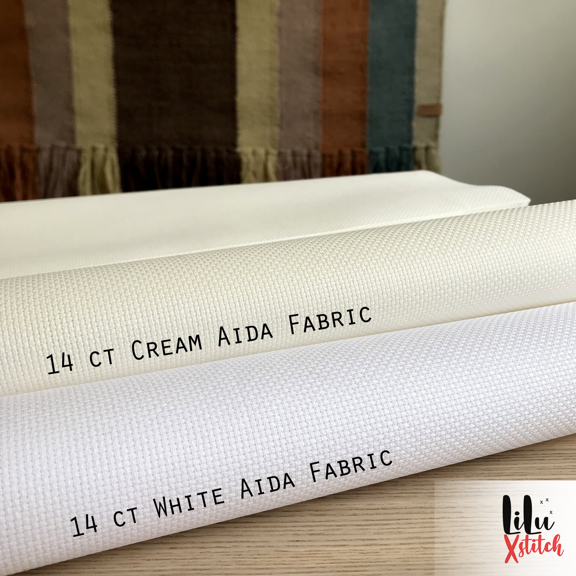 14ct Aida Fabric 14 Count Cream White or Black 100 Cotton Etsy Canada