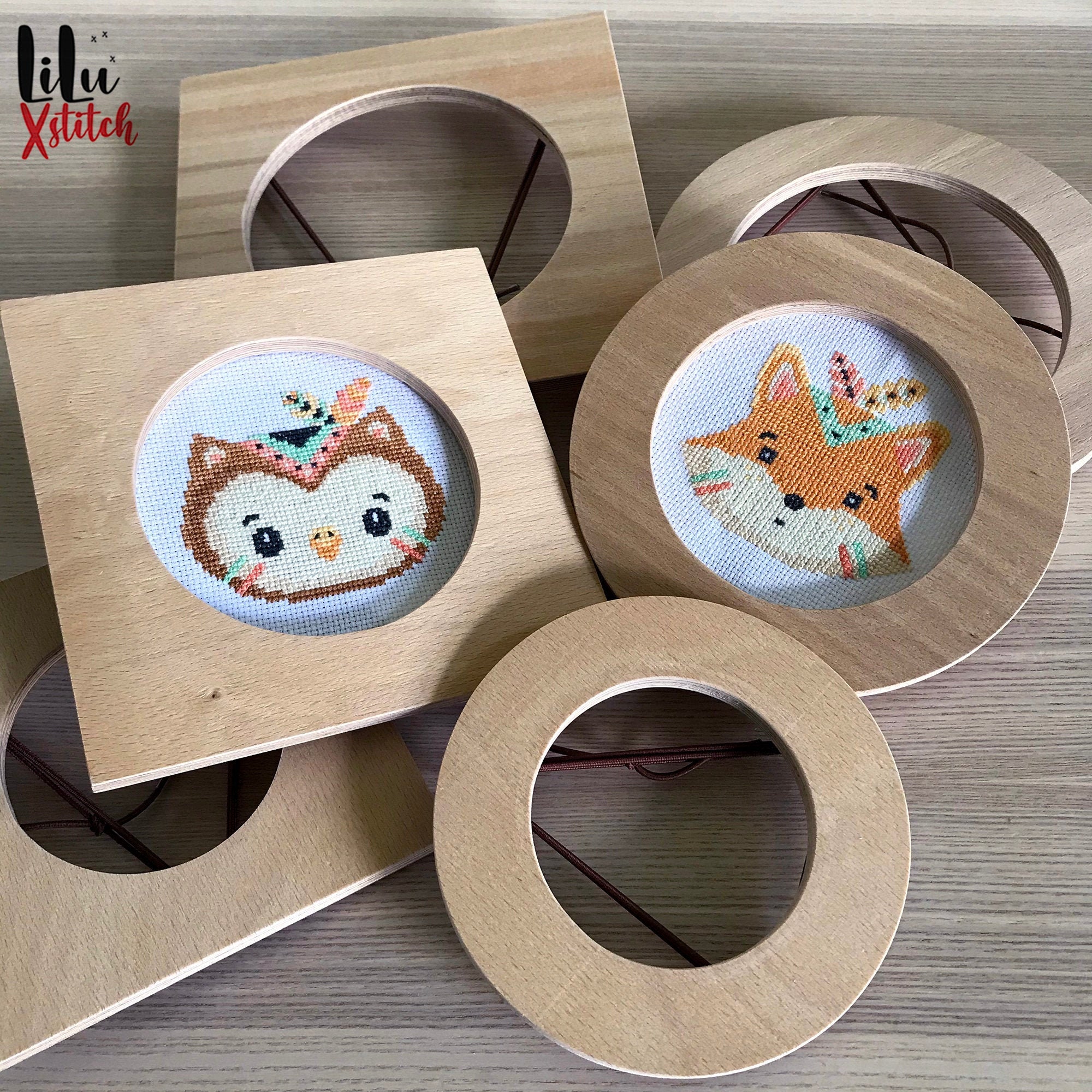 Wooden Display Frame for Cross Stitch Round or Square Etsy Canada