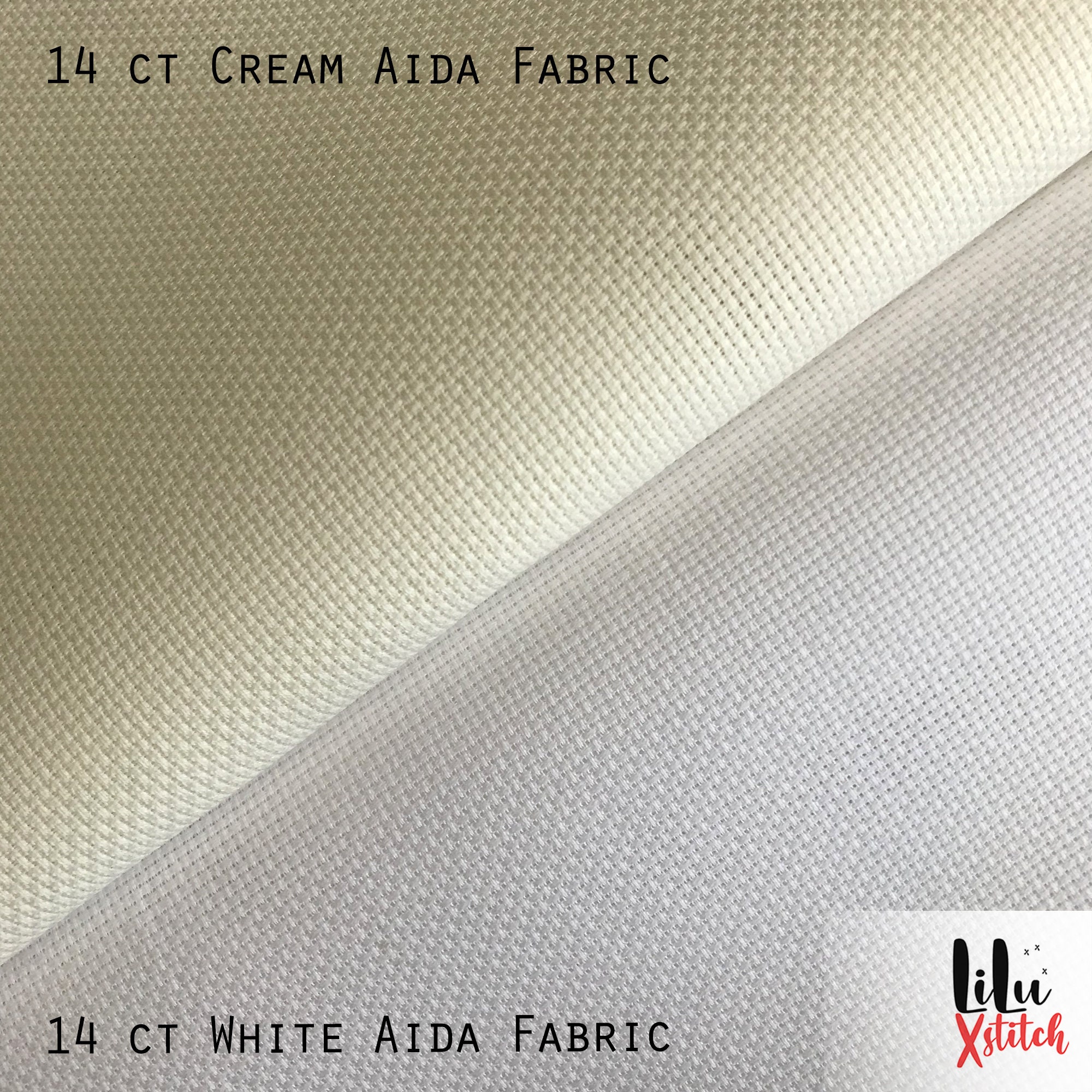 14ct Aida Fabric 14 Count Cream White or Black 100 Cotton Etsy Canada
